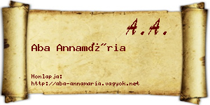 Aba Annamária névjegykártya